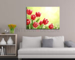 Quadro moderno fiori "TULIPANI ROSSI AL VENTO" - Stampa su tela