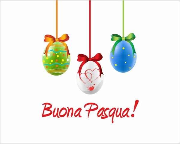 Adesivo per vetrine "BUONA PASQUA CON UOVA" - Vetrofania