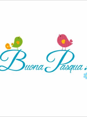 Buona Pasqua tra fiori-vetrofania