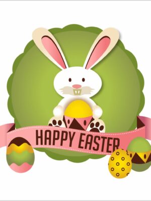 Coniglietto di Pasqua-vetrofania