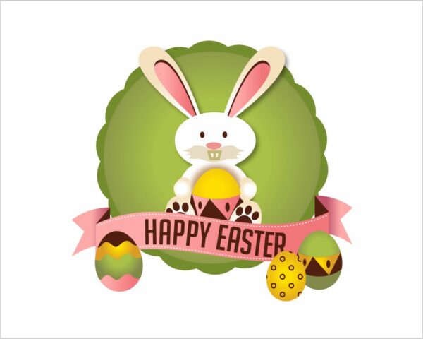 Adesivo per vetrine "CONIGLIETTO DI PASQUA" - Vetrofania