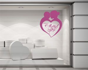 Adesivo per vetrine-cuore di mamma