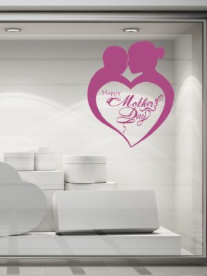 Adesivo per vetrine "CUORE DI MAMMA" - Vetrofania