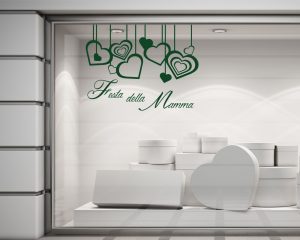 Adesivo per vetrine-Festa della mamma con cuori