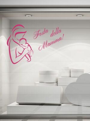 Adesivo per vetrine "TANTI AUGURI MAMMA!" - Vetrofania