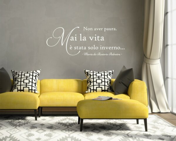 Adesivo da parete frase "PAURA DELL'AMORE"