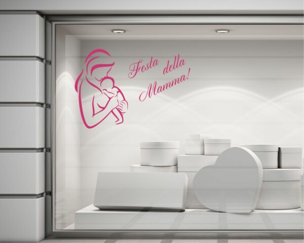 Adesivo per vetrine "TANTI AUGURI MAMMA!" - Vetrofania