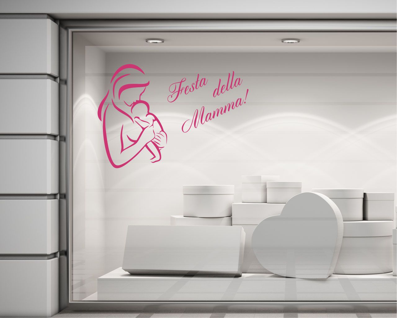 Adesivo per vetrine "TANTI AUGURI MAMMA!" - Vetrofania