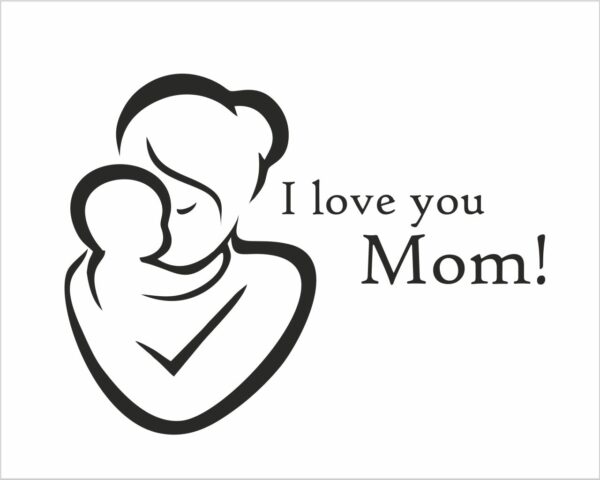 Adesivo per vetrine "I LOVE YOU MOM!" - Vetrofania