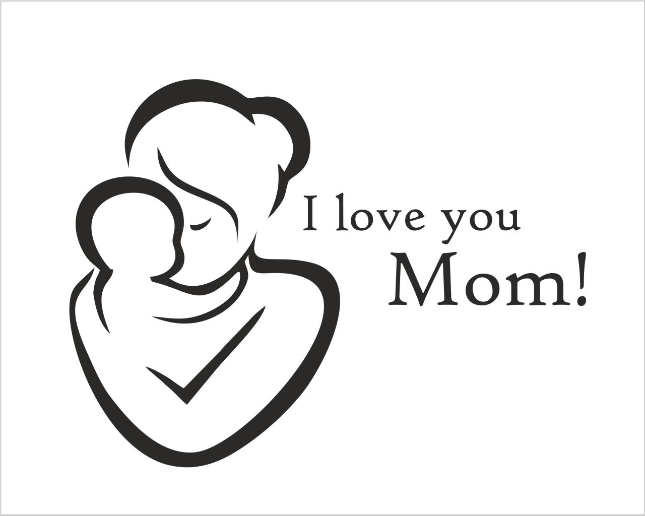 Adesivo per vetrine "I LOVE YOU MOM!" - Vetrofania