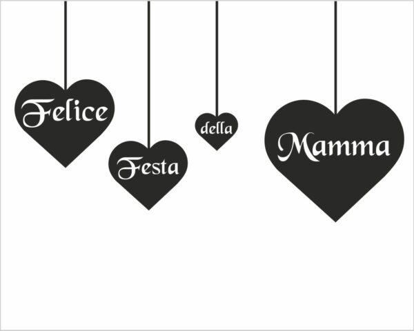 Adesivo per vetrine "FELICE FESTA DELLA MAMMA" - Vetrofania