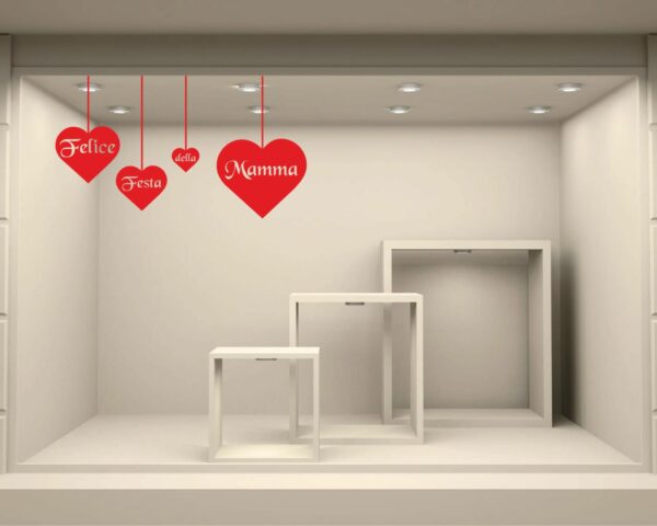 Adesivo per vetrine "FELICE FESTA DELLA MAMMA" - Vetrofania