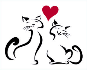 Micetti in amore-mini sticker murale