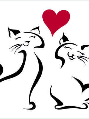 Micetti in amore-mini sticker murale