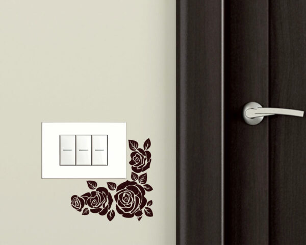 Adesivo per interruttori "PICCOLO DECORO FLOREALE" - Mini sticker murale