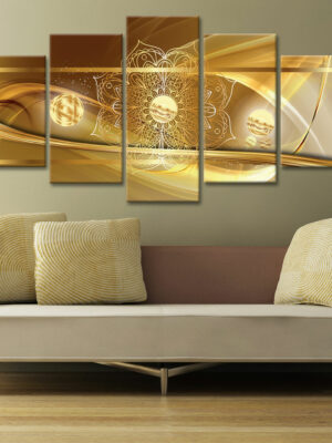 Quadro moderno "DECORI CON ONDE D'ORO"