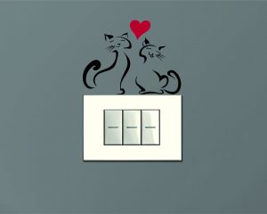 Mini sticker murale-mici felici con cuore