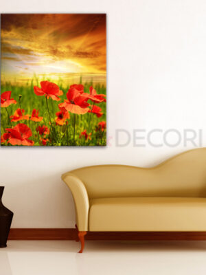Quadro moderno fiori "UN CAMPO DI PAPAVERI"- Stampa su tela