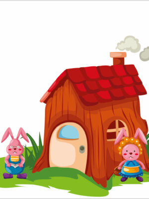 La casa dei coniglietti-adesivo murale