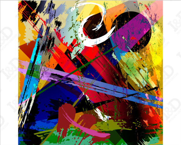 Quadro moderno astratto "COMPOSIZIONE DI COLORI "- Stampa su tela