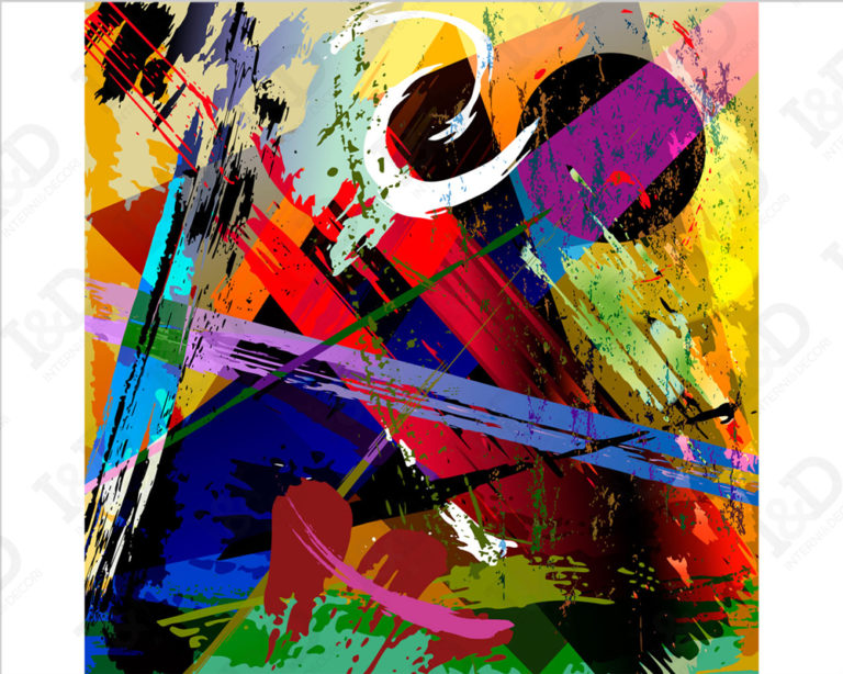 Quadro moderno astratto "COMPOSIZIONE DI COLORI "- Stampa su tela