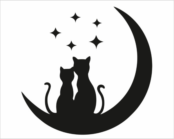 Adesivo per interruttori "GATTINI SU LUNA" - Mini sticker murale
