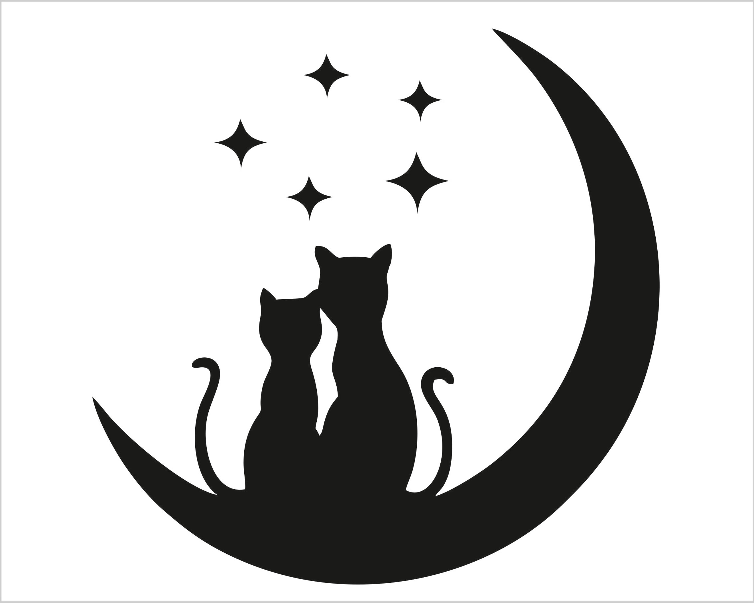 Adesivo per interruttori "GATTINI SU LUNA" - Mini sticker murale