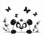 Adesivo per interruttori "PANDA TRA FARFALLE"- Mini sticker murale