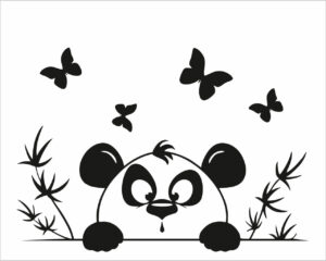Un simpatico panda-mini sticker murale