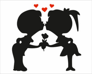 Mini sticker murale-una coppia di innamorati