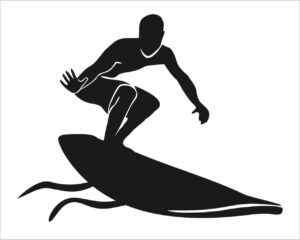 Surfista tra le onde-mini sticker murale