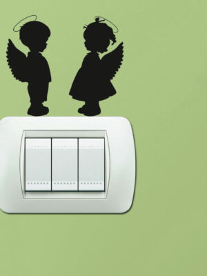 Adesivo per interruttori bambini "TENERI ANGIOLETTI" - Mini sticker murale