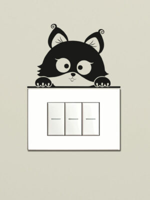 Adesivo per interruttori "GATTINO CURIOSO" - Mini sticker murale