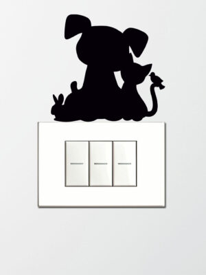 Adesivo per interruttori "TENERI AMICI ANIMALI" - Mini sticker murale