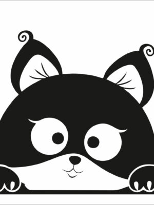 Gattino curioso-mini sticker murale