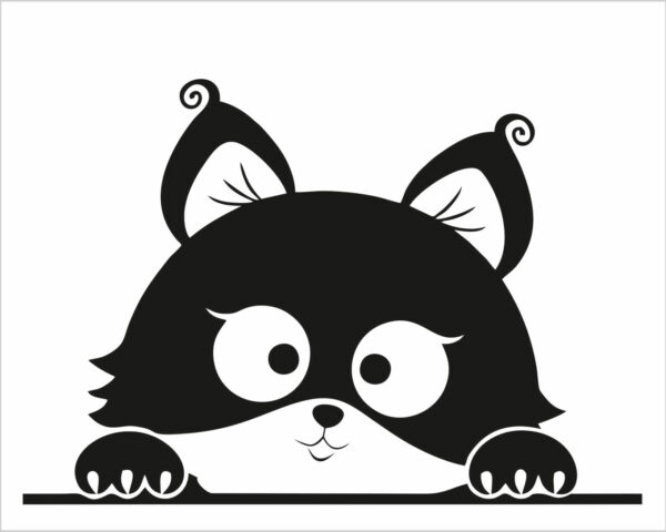 Adesivo per interruttori "GATTINO CURIOSO" - Mini sticker murale