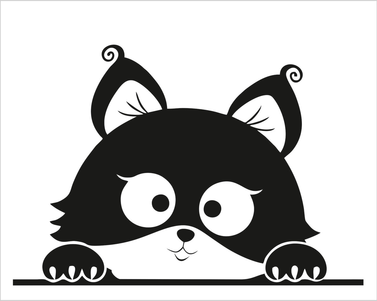 Adesivo per interruttori "GATTINO CURIOSO" - Mini sticker murale