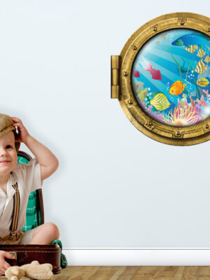 Adesivo 3d muro "COLORATI PESCIOLINI!" - Sticker oblò