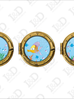 Simpatici amici del mare-sticker oblò