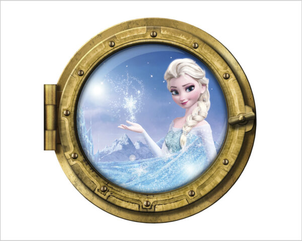 Adesivo 3d muro "FROZEN IL REGNO DI GHIACCIO: ELSA" - Sticker oblò
