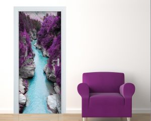 Adesivo per porte-nella foresta viola