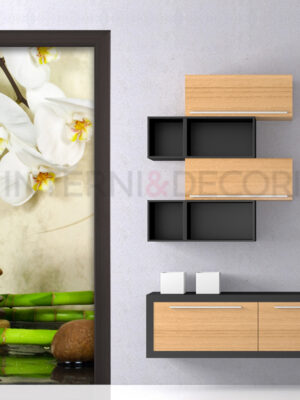 Decorazione porta benessere "ORCHIDEA E BAMBOO"