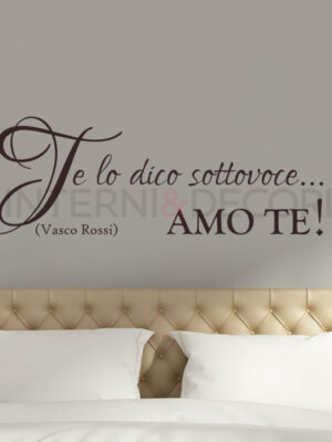 Adesivo da parete frase Vasco Rossi - E...AMO TE!