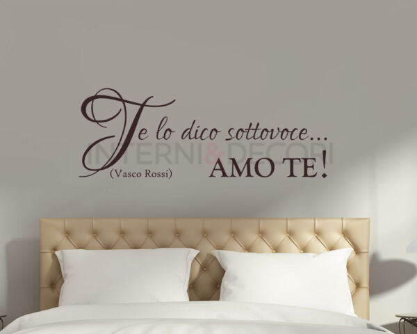 Adesivo da parete frase Vasco Rossi - E...AMO TE!