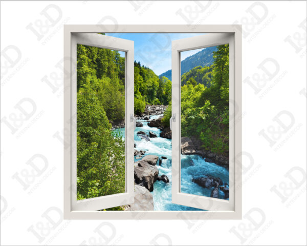 Adesivo murale finestra "VISTA SUL FIUME" - Finestra illusione