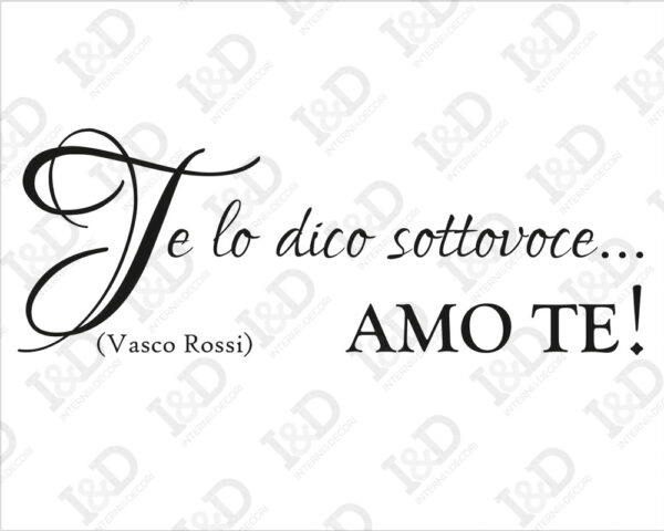 Adesivo da parete frase Vasco Rossi - E...AMO TE!