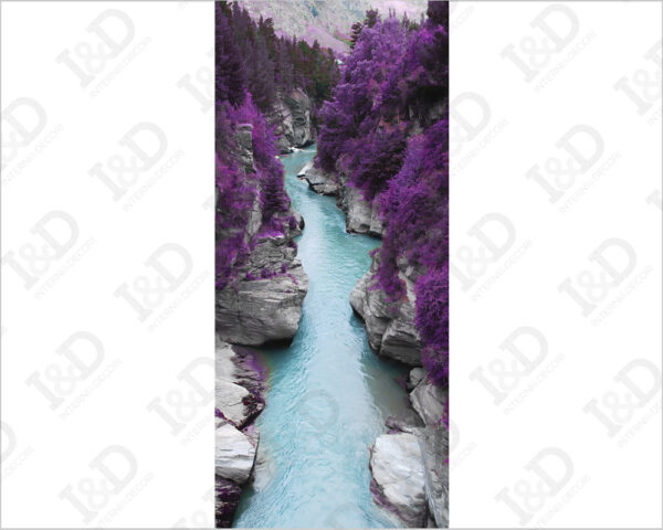 Decorazione porta paesaggio "NELLA FORESTA VIOLA"