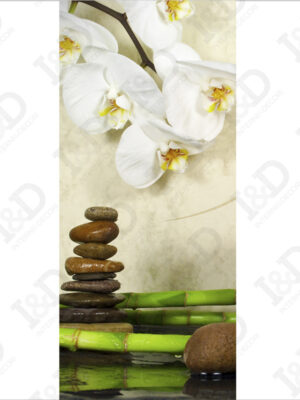 Orchidea e bamboo-adesivo per porte