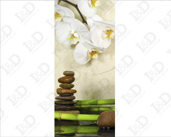 Decorazione porta benessere "ORCHIDEA E BAMBOO"