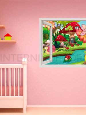 Adesivo murale finestra "VITA NELLA NATURA" - Finestra illusione